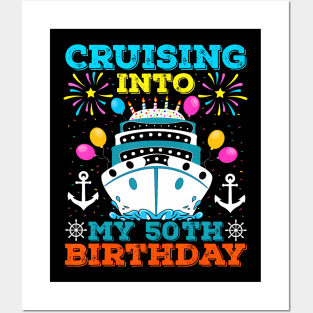 Cruising Into My 50th Birthday Party, Cruise Theme Birthday Posters and Art